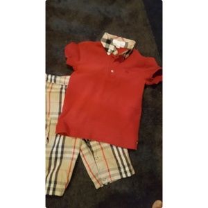 Burberry  4T shirt and 2t pants boy